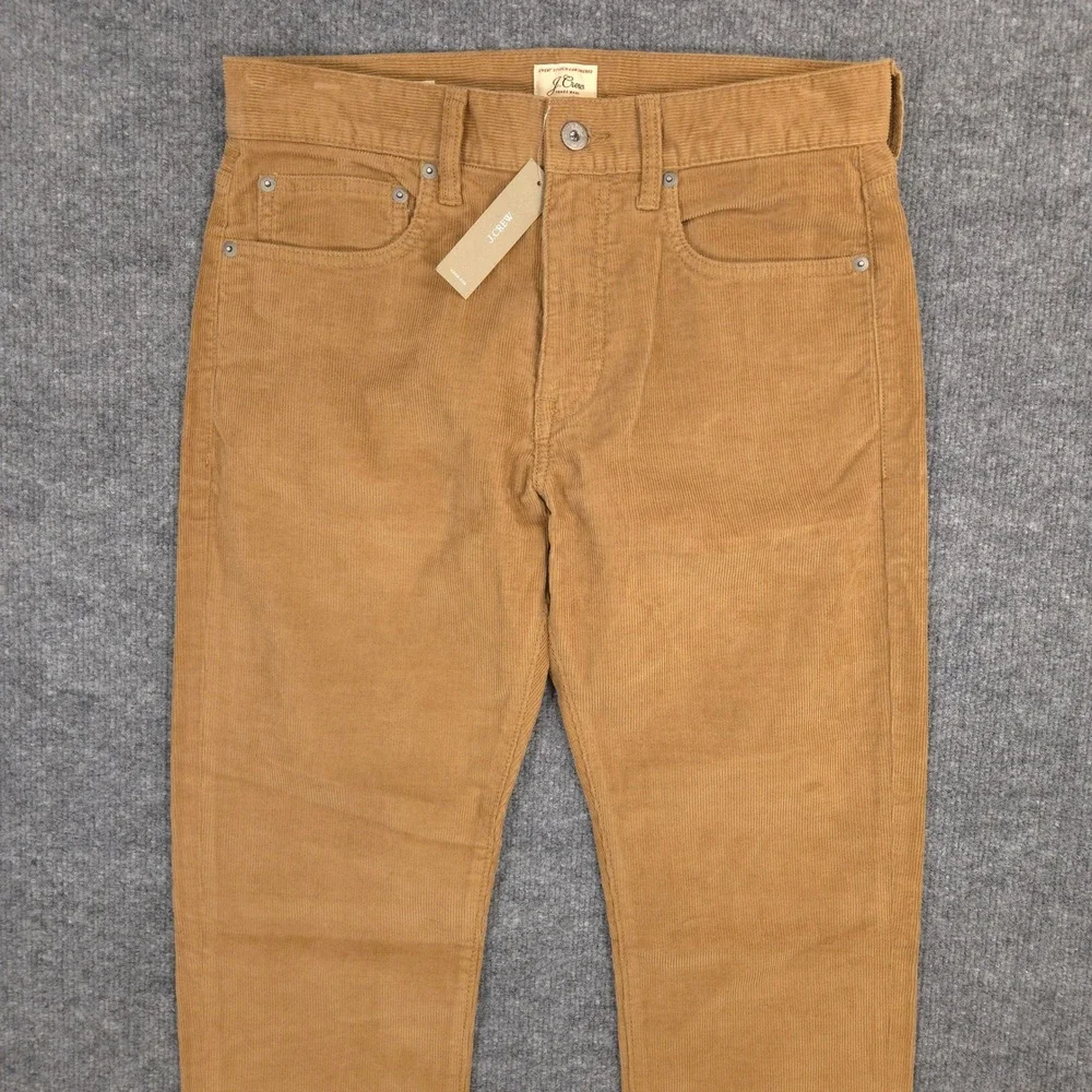 J Crew 770 Corduroy Pants Mens 29X32 Brown Slim Straight Fit 5 Pocket Preppy NEW